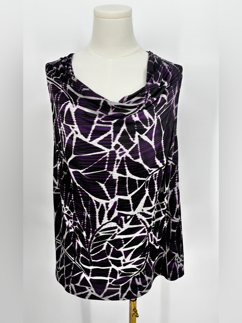 Jones Studio Purple and Black Patterned Women’s Top Size 14/16W